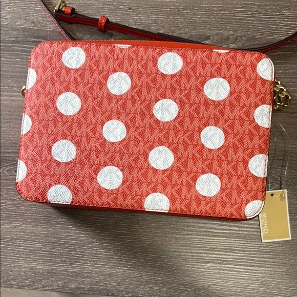Michael Kors Red and White Crossbody Bag with Polka Dots - Picture 4 of 4